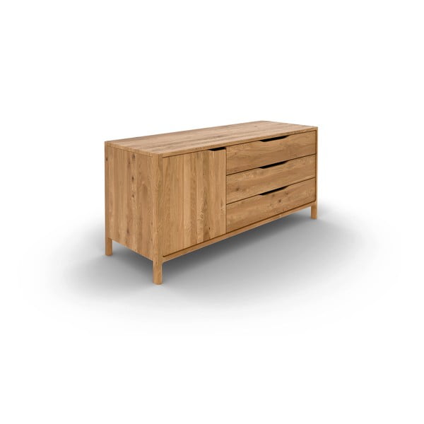 Cassettiera bassa in legno di quercia in colore naturale 140x64 cm Twig - The Beds-image-2