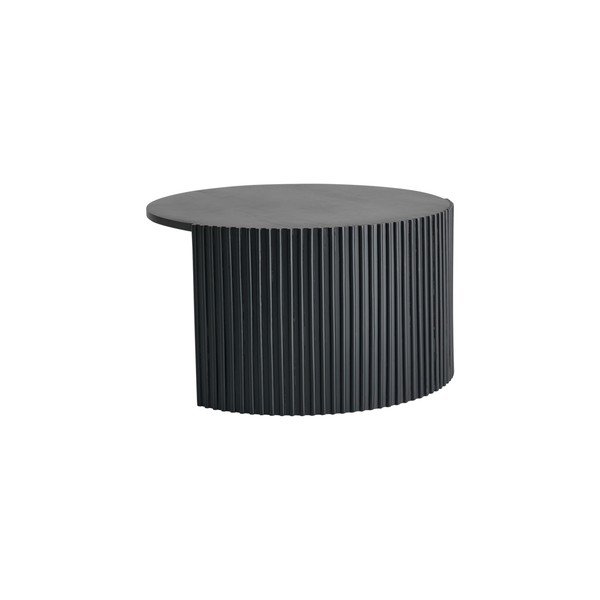 Tavolino da salotto rotondo nero con piano in legno di mango ø 80 cm Bisselina – Ellos Home-image-2