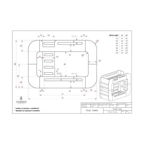 Letto a castello con contenitore 90x200 cm in colore naturale Mundo - Adeko-image-3
