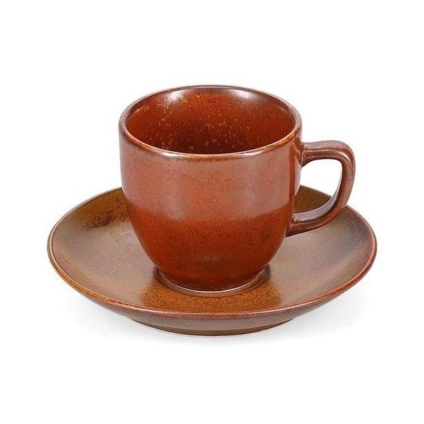 Piattino marrone in porcellana ø 14 cm Ovio – BonBistro-image-1