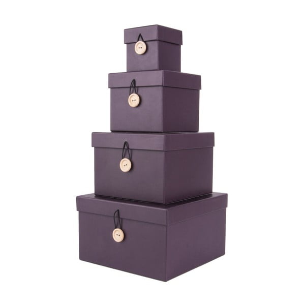 Set di 4 scatole portaoggetti viola con coperchio Uniform - PT LIVING