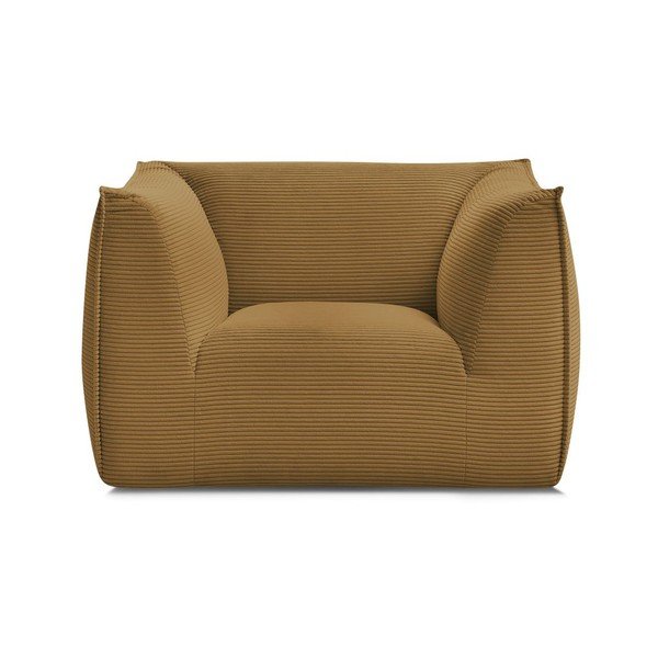 Poltrona color senape con rivestimento in velluto a coste Giorgia – Bobochic Paris-image-3