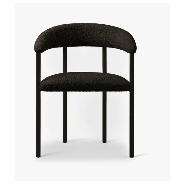 Sedia da pranzo nera imbottito con braccioli Lea – Micadoni -image-2