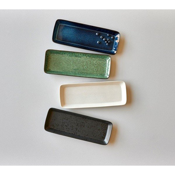 Vassoio vassoio di servizio in ceramica 14x38 cm Gastro Green/Black – Bitz-image-1