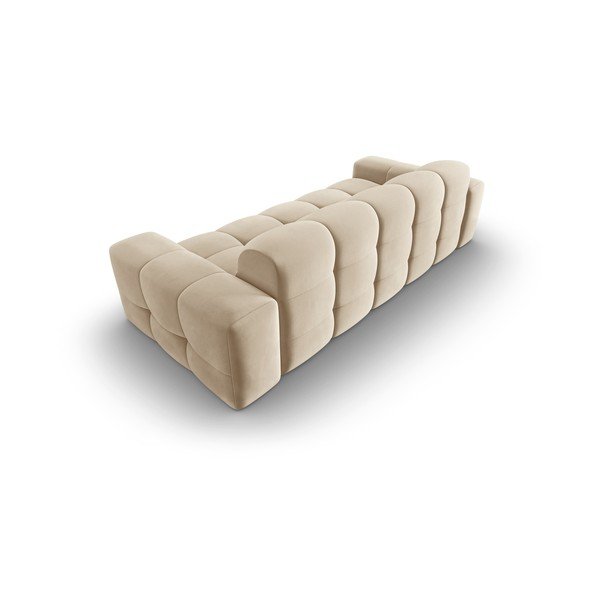 Divano in velluto beige 222 cm Kendal - Micadoni Home-image-4