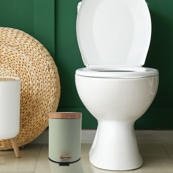 Bidone in metallo con piedini verde chiaro 3 l Greenish - Orion-image-1