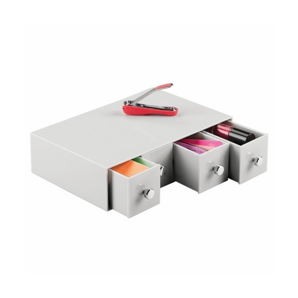 Bílý organizér se 4 zásuvkami InterDesign Cosmetic
