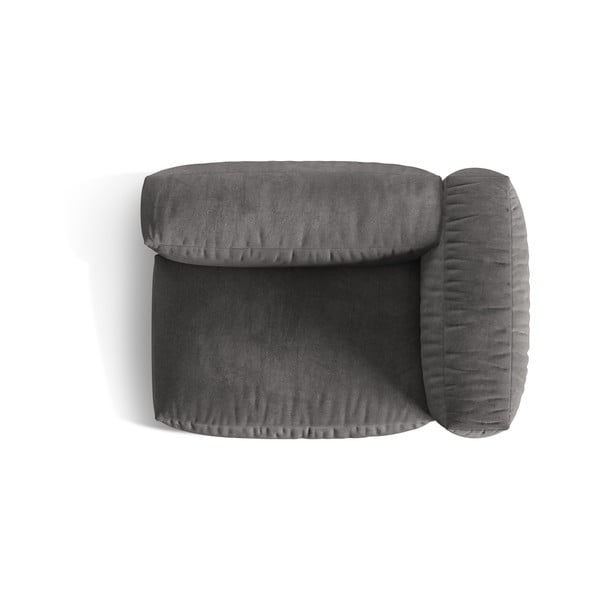 Parte divano componibile grigio (con penisola a destra) con rivestimento in velluto Martina – Micadoni -image-3