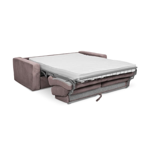 Divano rosa polveroso allungabile con rivestimento in velluto a coste 195 cm Nona – Makamii-image-3