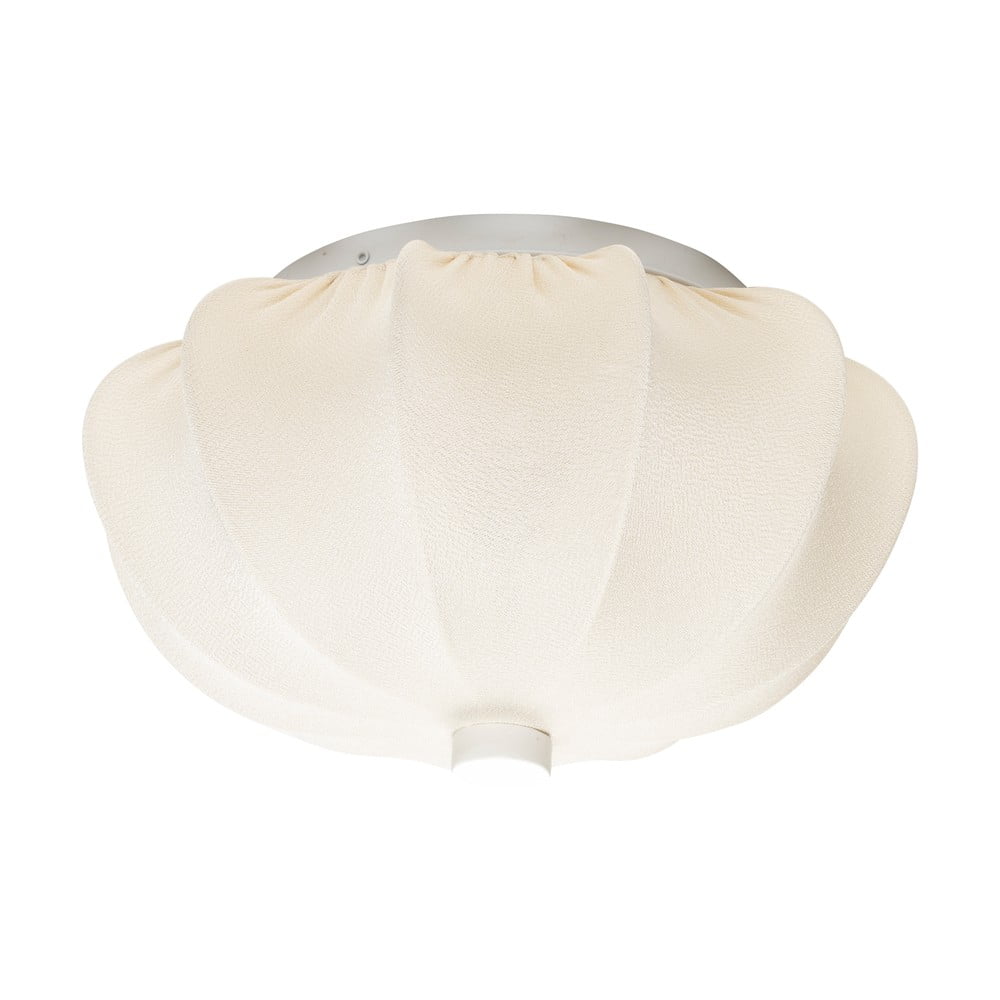 Lampada da soffitto crema con paralume in tessuto ø 30 cm Shem - White Label | Lampade da soffitto