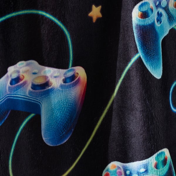 Coperta per bambini nera e blu in micropile 130x170 cm Gamer – Catherine Lansfield-image-2