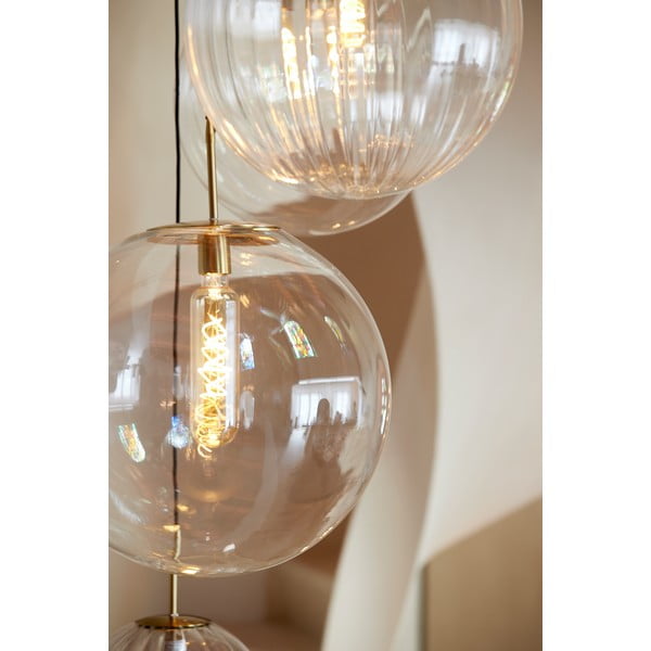 Lampadario color bronzo con paralume in vetro ø 40 cm Medina - Light & Living-image-2