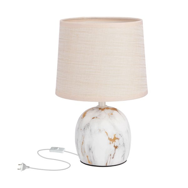 Lampada da tavolo color crema con paralume in tessuto (altezza 25 cm) Adelina - Candellux Lighting