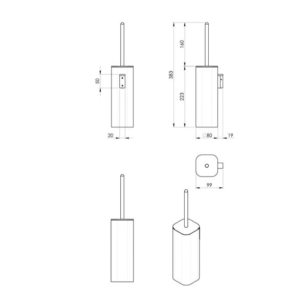 Scopino bianco a parete Flori - Sapho-image-1