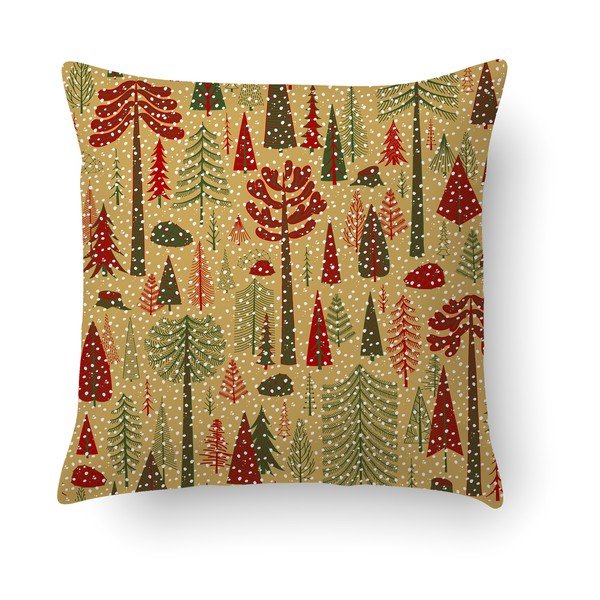 Polštář Crido Consulting Festive Trees in Gold, 40 x 40 cm