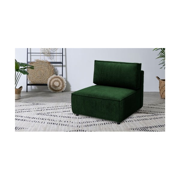 Modulo divano in velluto a coste verde, parte centrale Nihad modular - Bobochic Paris-image-1