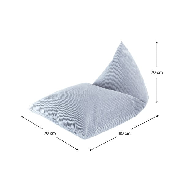 Pouf a sacco per bambini blu con rivestimento in velluto a coste Big Lounger – Wigiwama-image-2