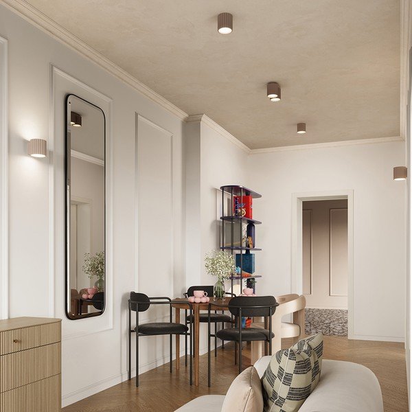 Lampada da parete grigio tortora ø 10 cm Zora – Sollux-image-4