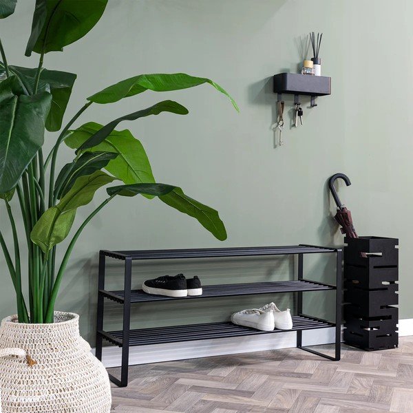 Scarpiera nera in metallo 100x48,5x29 cm Rex – Spinder Design-image-2
