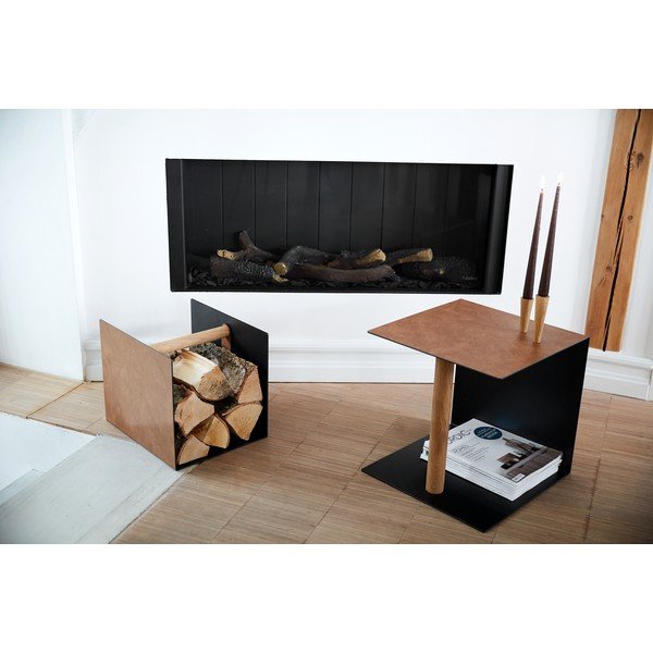 Scatola decorativa nera/di colore naturale in metallo/in eco pelle 32x38x31 cm Bull – LIND DNA-image-2