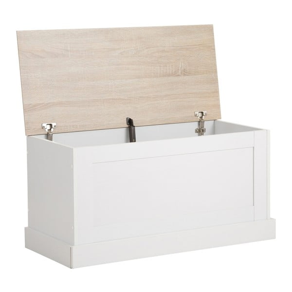 Cassapanca bianca con dettagli in rovere Bruce - Støraa-image-3