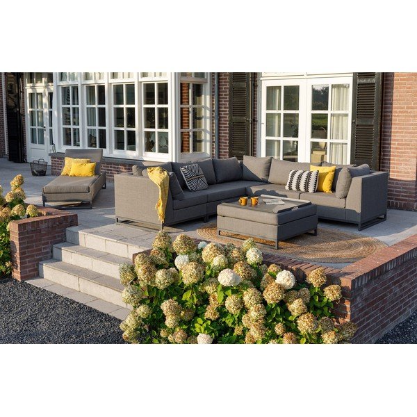 Pouf da giardino grigio scuro Rhodos - Exotan-image-1