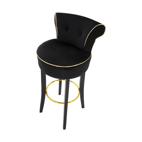 Sgabello da bar in velluto blu 96 cm Luxy - Mauro Ferretti-image-3