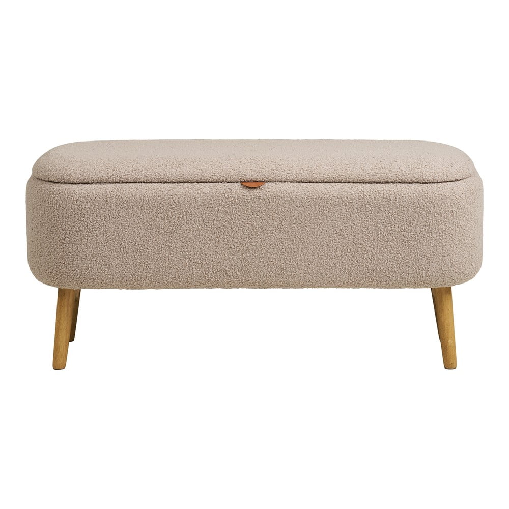 Panchina beige con rivestimento in bouclé Harlow – House Nordic | Panche