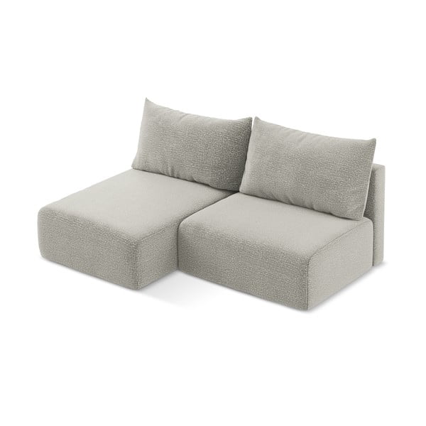 Divano angolare grigio chiaro allungabile/con contenitore (con penisola a sinistra) Kalena – Makamii-image-2