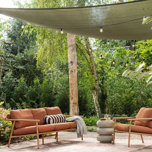 Divano da giardino color terracotta imbottito Cavero – WOOOD-image-1