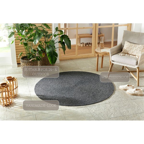 Tappeto grigio rotondo per esterni ø 150 cm - NORTHRUGS-image-4