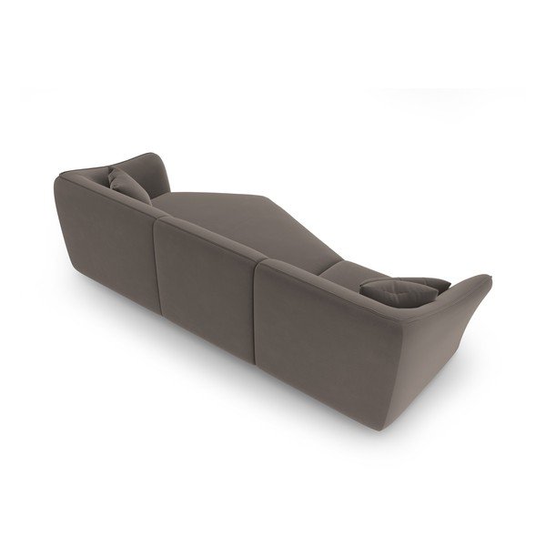 Divano con penisola marrone con rivestimento in velluto Tokyo – Cosmopolitan Design-image-4
