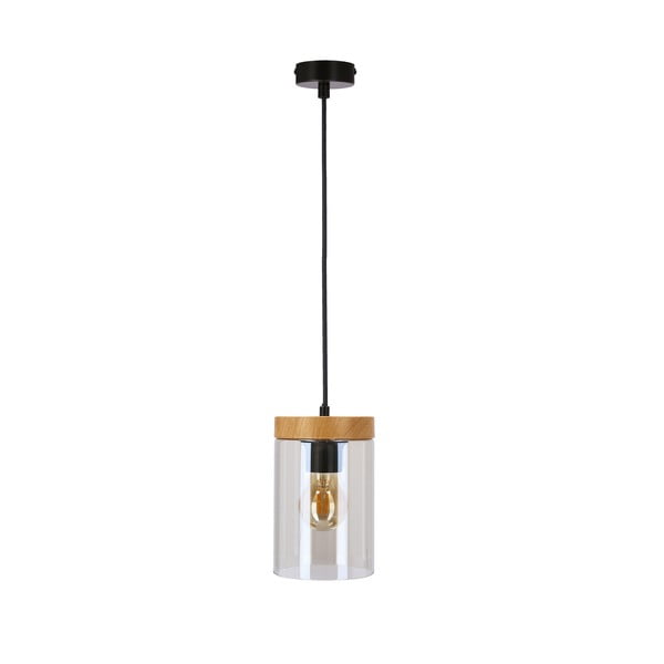 Lampada a sospensione con paralume in vetro di colore nero-naturale ø 12 cm Wels - Candellux Lighting