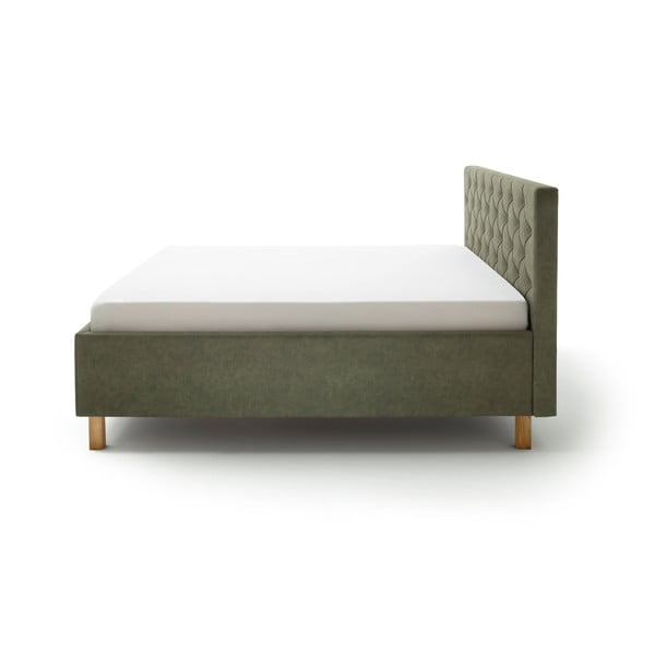 Letto matrimoniale imbottito verde con contenitore con rete inclusa 180x200 cm San Remo – Meise Möbel-image-3