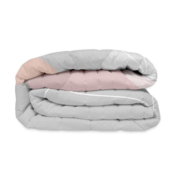 Copriletto trapuntato in cotone rosa e grigio 180x260 cm Range - Blanc-image-4