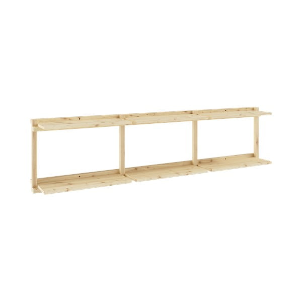 Libreria da parete di colore naturale in pino massiccio 192x47,5 cm Groove – Karup Design-image-3