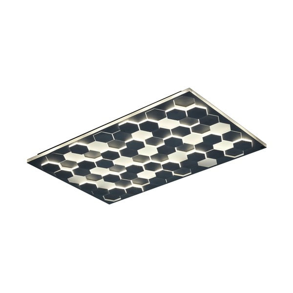 Apparecchio da soffitto a LED nero con controllo vocale/app mobile con paralume in metallo 70x115 cm Cifavo - CINQUE-image-2