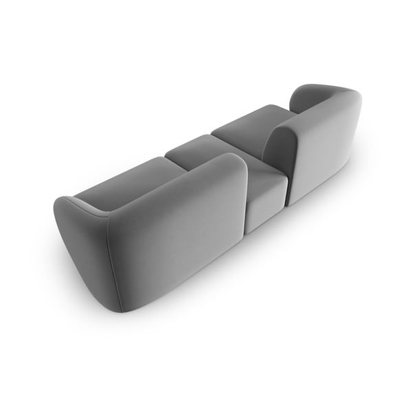 Divano grigio con rivestimento in velluto 246 cm Paolo – Milo Casa-image-3