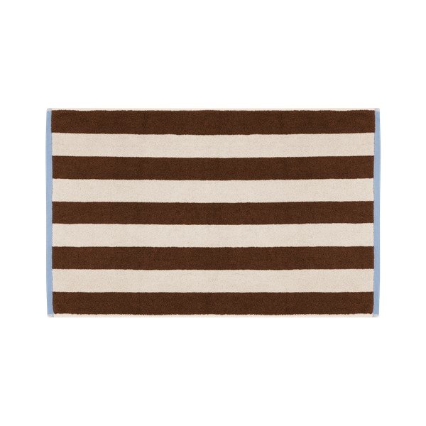 Tappetino per il bagno marrone/color crema in tessuto 50x80 cm Gobo – noo.ma