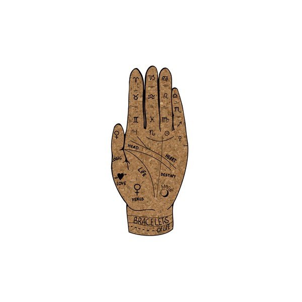 Bacheca in sughero a forma di mano Rainbow, 50 x 57 cm Hand - Really Nice Things