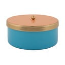 Scatola decorativa blu in metallo ø 16x6 cm Double Funky – PT LIVING