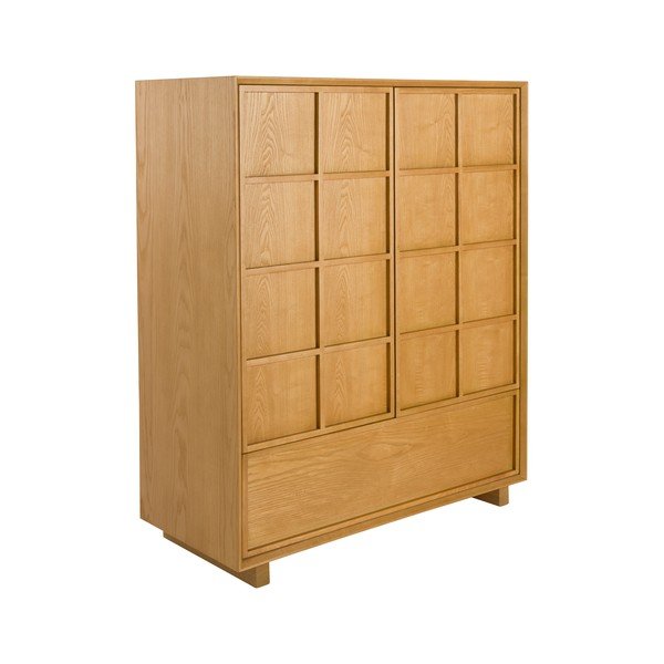 Armadietto di colore naturale in frassino massiccio 100x120x45 cm Raster – Zuiver-image-3