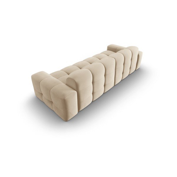 Divano in velluto beige 255 cm Kendal - Micadoni Home-image-4