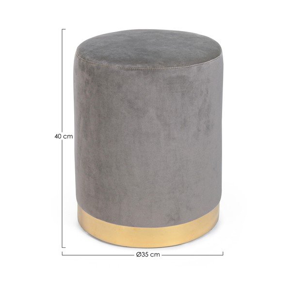Poggiapiedi grigio con rivestimento in velluto Lucilla – Yes Everyday-image-3