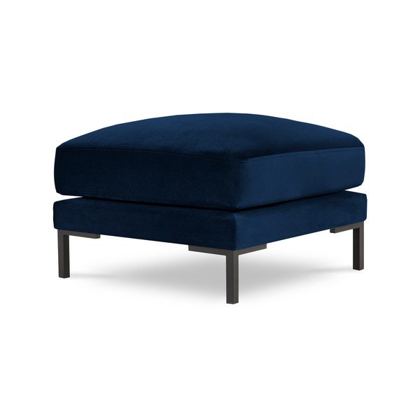 Pouf in velluto blu scuro Senna - Interieurs 86-image-2