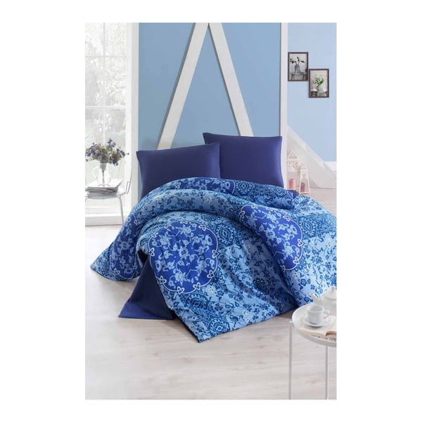 Biancheria da letto in cotone con lenzuolo e 2 federe Rosa, 200 x 220 cm - Mijolnir