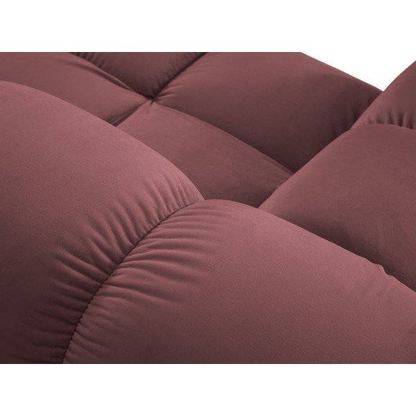 Divano angolare in velluto rosa Bellis - Micadoni Home-image-1