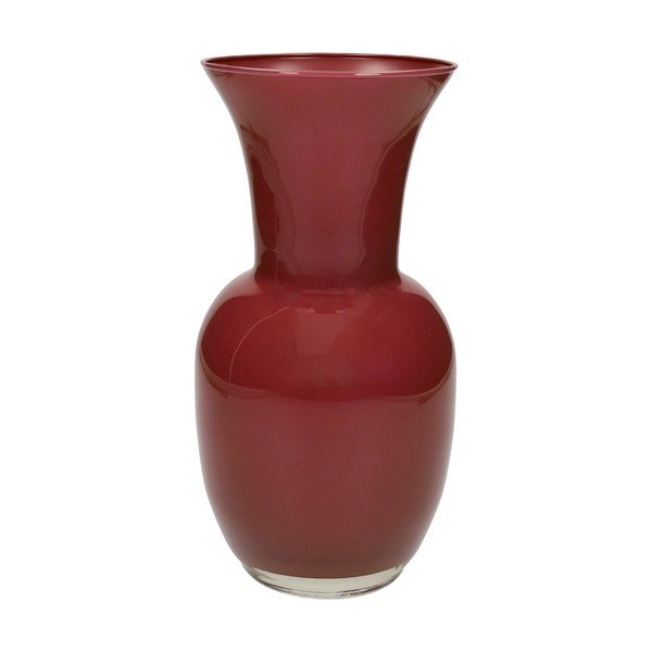 Vaso rosso in vetro (altezza totale 26 cm) – Brandani