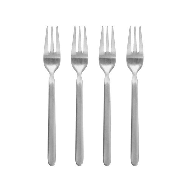 Set di forchettine da dolci color argento opaco in acciaio inox 4 pz per 4 persone Stella – Blomus
