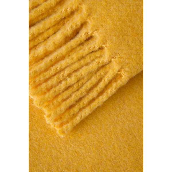 Plaid giallo con basi di cotone, 140 x 180 cm Plain - Euromant-image-2